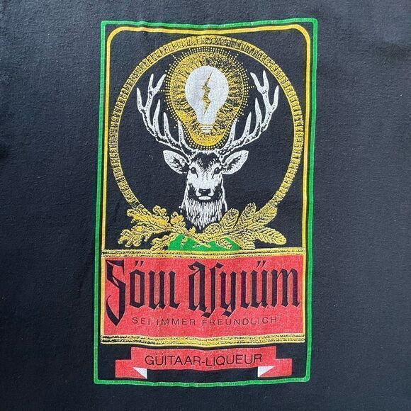 Vintage 90s Fruit of the Loom Men’s Large Soul Asylum Guitaar Liquor T-Shirt USA - Picture 2 of 6